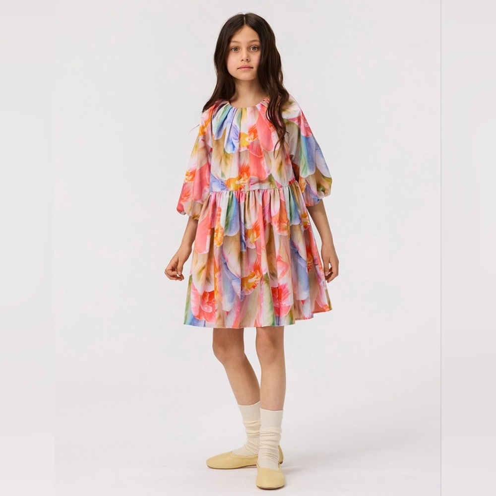 Molo Cierra Be A Tulip NWT Floral Multicolor Kids Dress Sz 9/10.